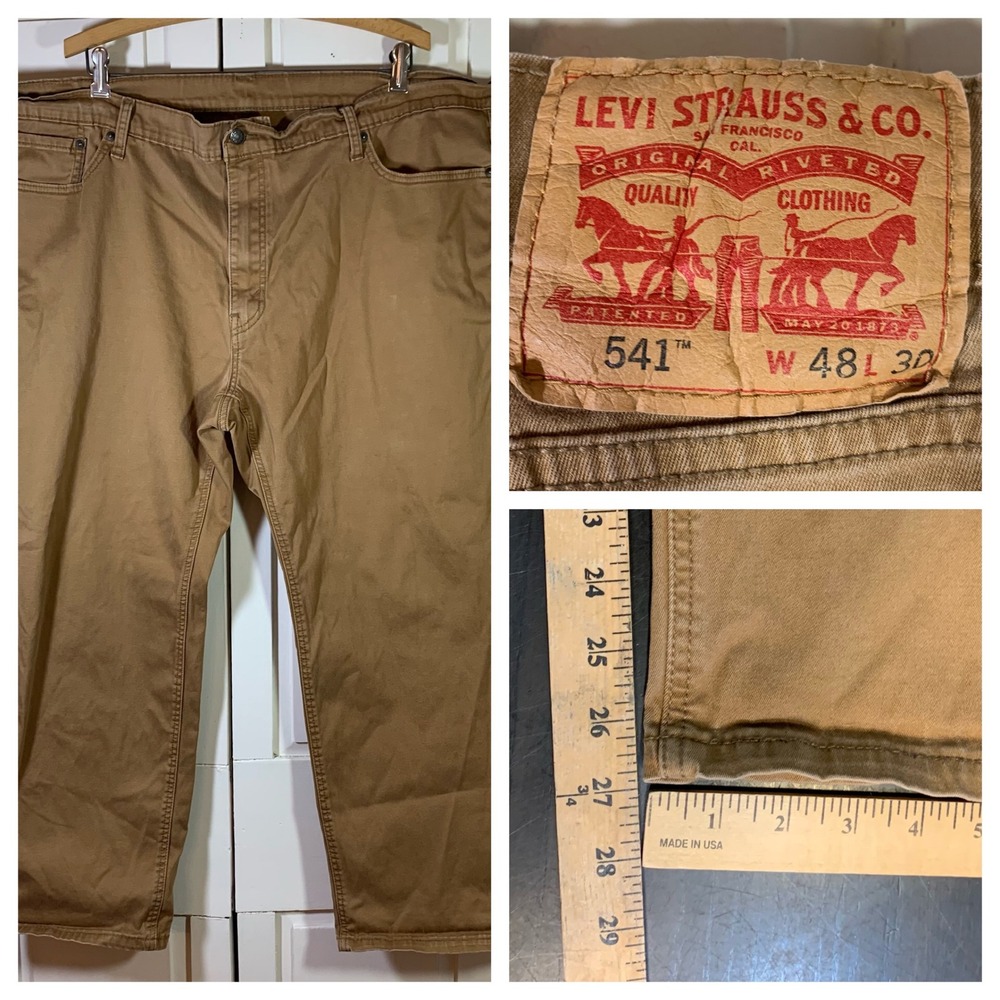 Levi Strauss 541 Mens Khaki Pants W48 L30 Casual Trousers Casual Inseam 27‎ READ